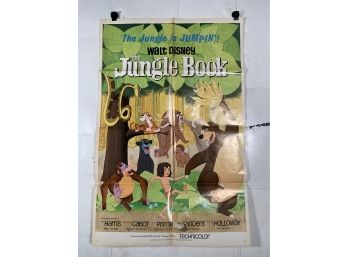 Vintage Folded One Sheet Movie Poster Walt Disney Jungle Book 1967