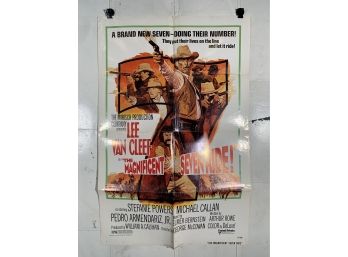 Vintage Folded One Sheet Movie Poster The Magnificent Seven Ride ! 1972