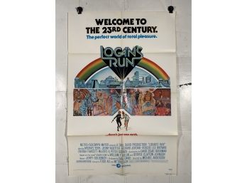 Vintage Folded One Sheet Movie Poster Logans Run 1976