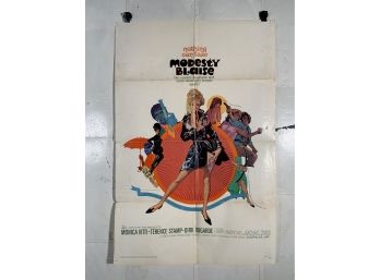Vintage Folded One Sheet Movie Poster Modesty Blaise 1966
