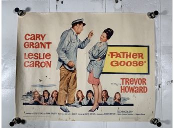 Vintage Folded One Sheet Movie Poster Father Goose