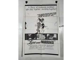 Vintage Folded One Sheet Movie Poster Love And Marriage 1964