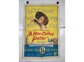 Vintage Folded One Sheet Movie Poster A Man Called Peter 1955