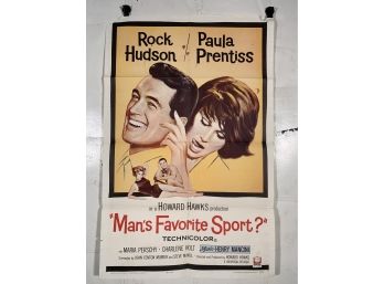 Vintage Folded One Sheet Movie Poster Mans Favorite Sport? 1964