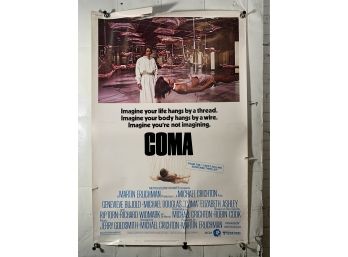 Vintage Large Rolled One Sheet Movie Poster Coma