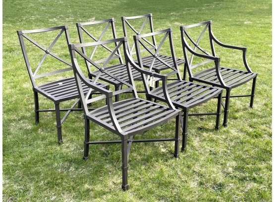 A Set Of 5 Powder Coated Aluminum Neoclassical Style Chairs By Brown Jordan