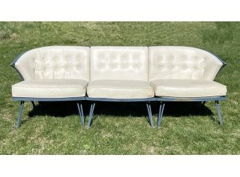 An Amazing 1950's Wrought Iron And Vinyl Sofa 'Pinecrest' Collection By Woodard