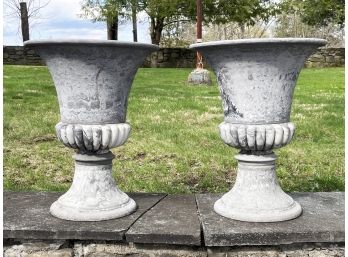 A Pair Of Cast Fiberglass Urns