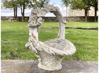 A Cast Stone Garden Basket By Campania