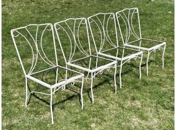A Set Of 4 Vintage Wrought Iron Chairs