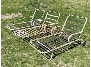 A Set Of 3 1950's Patio Lounge Chair Frames