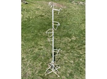 A Vintage Wrought Iron Plant Stand For Terra Cotta Pots