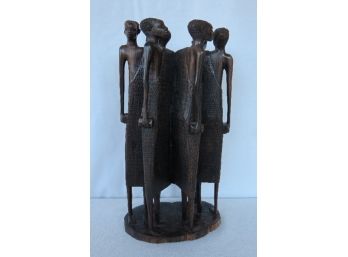 Beautifully Carved Vintage Wooden African Tribal Art Statue