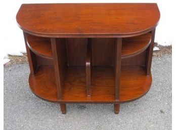 WWII Manufactured (1943) Walnut Finish Divided Console Style Table / Record Cabinet / Magazine Table