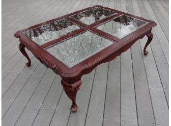 Glass Topped Cherry Coffee Table