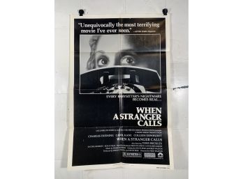 Vintage Folded One Sheet Movie Poster When A Stranger Calls 1979