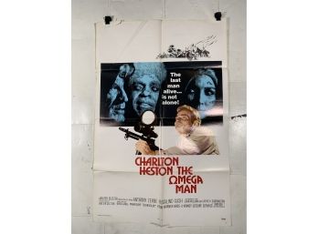 Vintage Folded One Sheet Movie Poster The Omega Man 1971