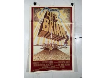 Vintage Folded One Sheet Movie Poster Monty Python Life Of Brian 1979