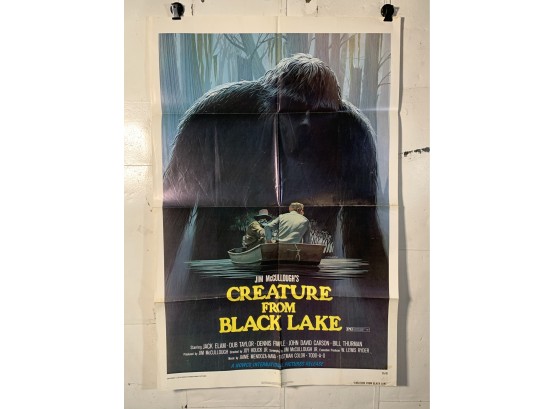 Vintage Folded One Sheet Movie Poster Creature From The Black Lagoon