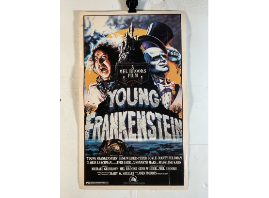 Vintage Folded Topps Movie Daybill Poster Young Frankenstein 1974