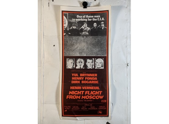 Vintage Night Flight From Moscow Folded MAPS Litho Movie Daybill Poster