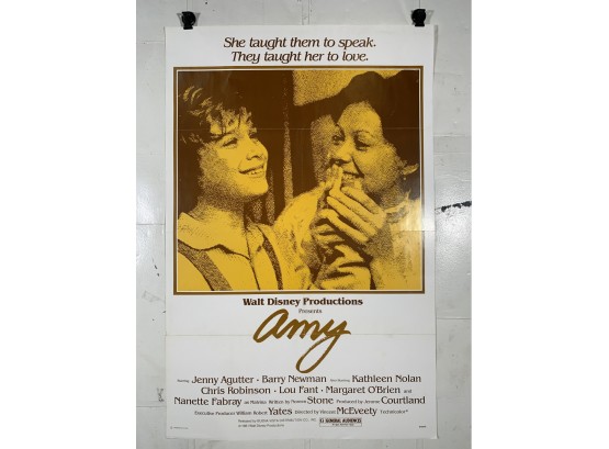 Vintage Folded One Sheet Movie Poster Walt Disney Amy 1981
