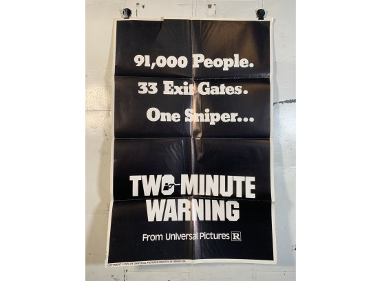 Vintage Folded One Sheet Movie Poster Two Minute Warning 1976
