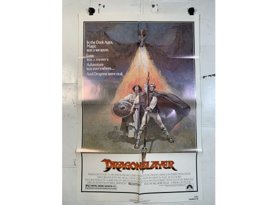 Vintage Folded One Sheet Movie Poster Dragonslayer