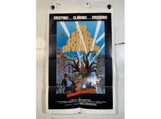 Vintage Folded One Sheet Movie Poster The Giant Spider Invasion 1975