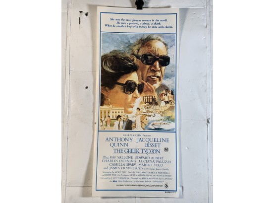 Vintage Folded MAPS Movie Daybill Poster The Greek Tycoon