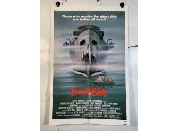 Vintage Folded One Sheet Movie Poster Death Ship 1980