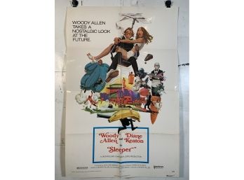 Vintage Folded One Sheet Movie Poster Woody Allen Sleeper 1973