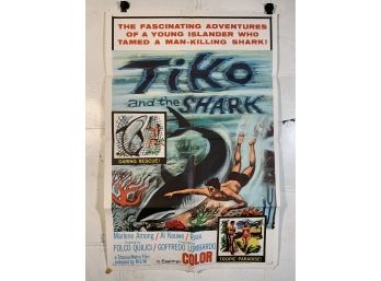 Vintage Folded One Sheet Movie Poster Tiko And The Shark