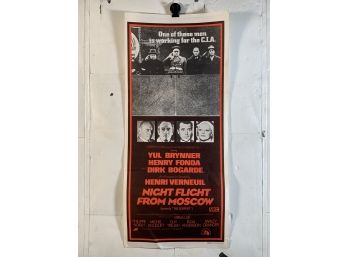 Vintage Night Flight From Moscow Folded MAPS Litho Movie Daybill Poster
