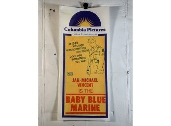 Vintage Folded Movie Daybill Poster Baby Blue Marine