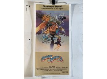 Vintage Folded Burton Movie Daybill Poster Smokey And The Bandit Part 3