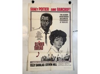 Vintage Folded One Sheet Movie Poster The Slender Thread