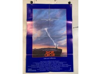 Vintage Folded One Sheet Movie Poster Short Circuit 1986