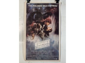 Vintage Folded Topps 1981 Movie Star Wars Daybill Style Poster