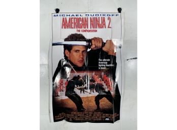 Vintage Folded One Sheet Movie Poster American Ninja 2