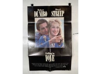 Vintage Folded One Sheet Movie Poster Deniro In Falling In Love 1984