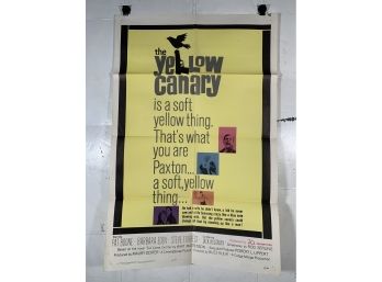 Vintage Folded One Sheet Movie Poster The Yellow Canary 1963