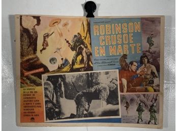 Vintage Movie Theater Lobby Card Robinson Crusoe On Mars
