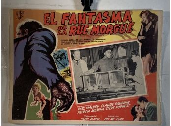 Vintage Movie Theater Lobby Card Phantom Of The Rue Morgue