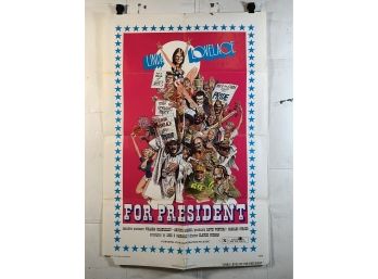 Vintage Folded One Sheet Movie Poster Linda Lovelace For President