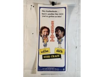 Vintage Folded Burton Movie Daybill Poster Stir Crazy