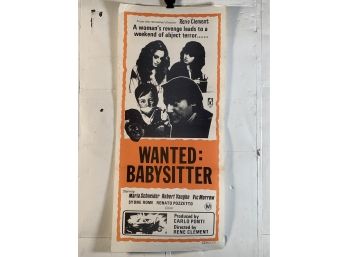 Vintage Folded MAPS Movie Daybill Poster Wanted: Babysitter
