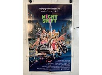 Vintage Folded One Sheet Movie Poster Night Shift 1982