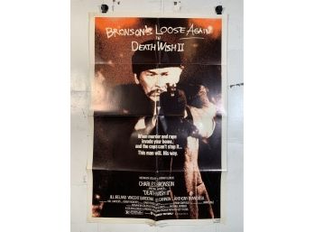 Vintage Folded One Sheet Movie Poster Death Wish 2