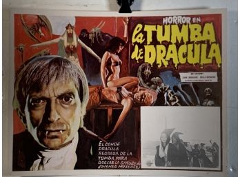 Vintage Movie Theater Lobby Card Blood Of Draculas Castle